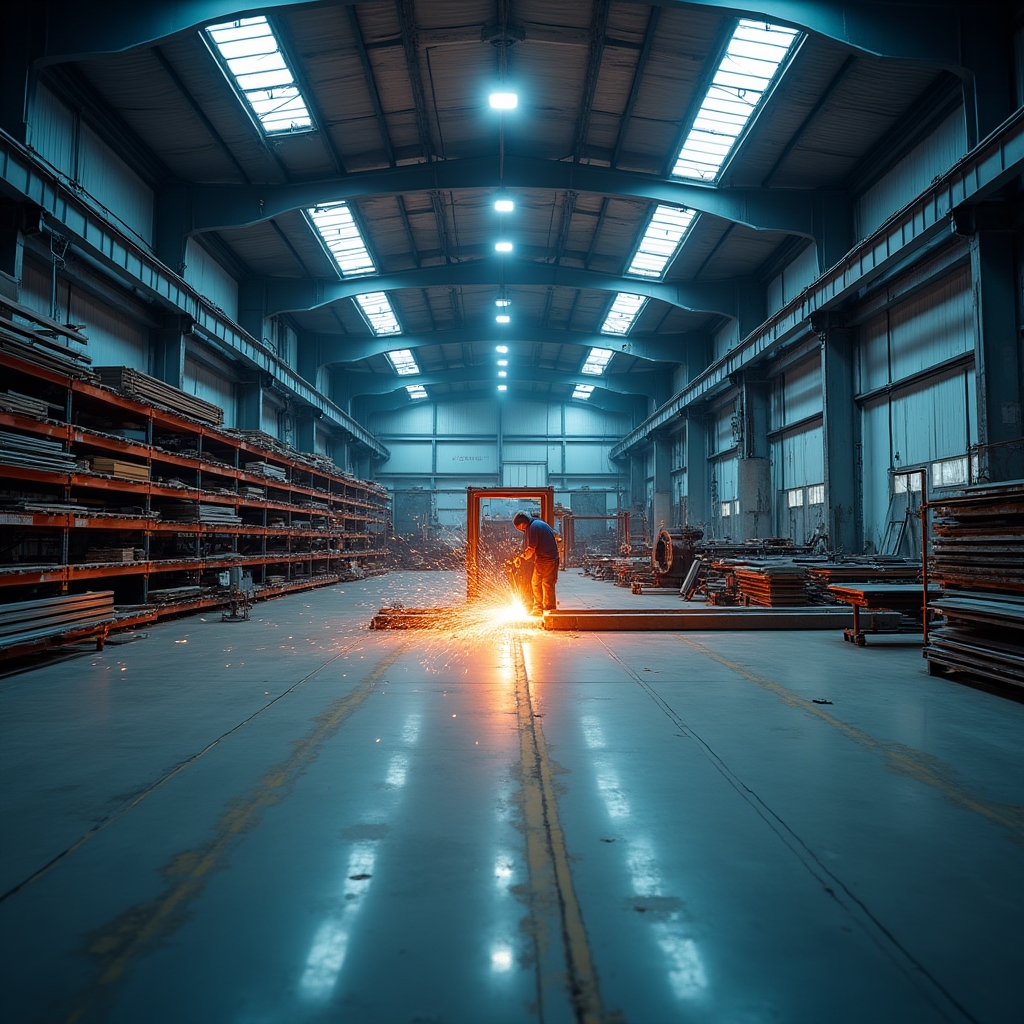 Производство металлоконструкций в цеху